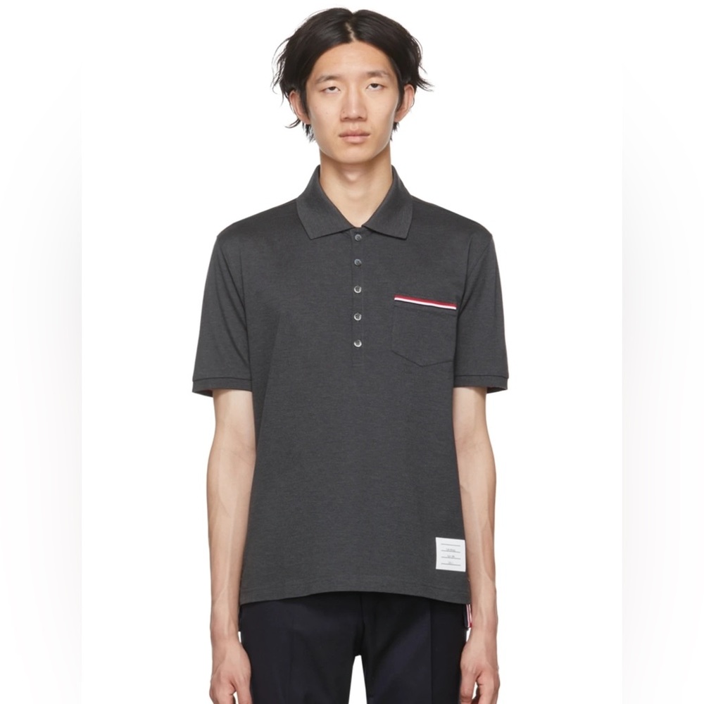 Thom Browne pique polo navy size 3